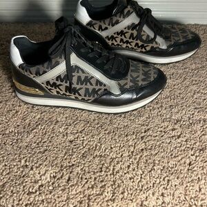 Michael Kors Black and Gold Patterned Sneakers
